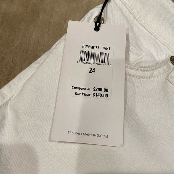 7 for All Mankind Size 24 White Jeans - Picture 5 of 5